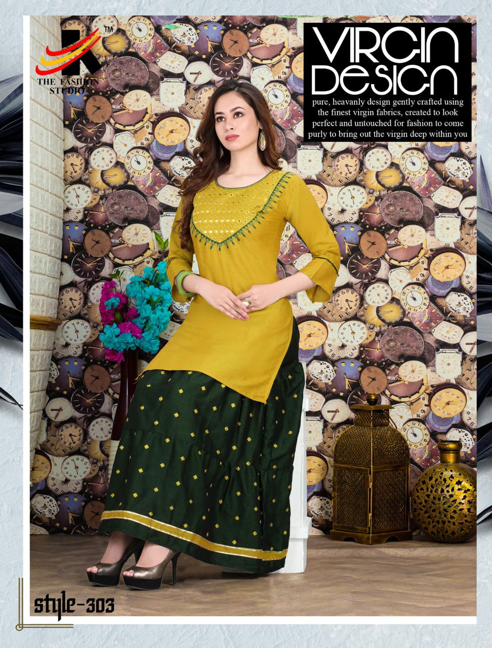 The Fashion Studio Classic 1  Rayon Skirt With Embroidery Work Premium Latest Fancy Designer Kurti With Skirt Collection